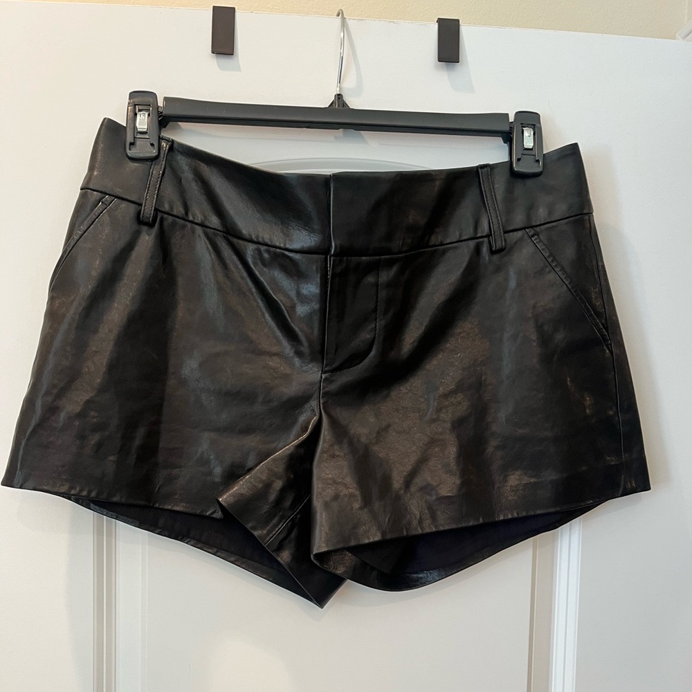 Alice and Olivia black leather shorts